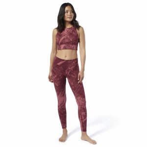 Legginsy Damskie Reebok Combat Jacquard Lux Bold Różowe PL 19JVMCW